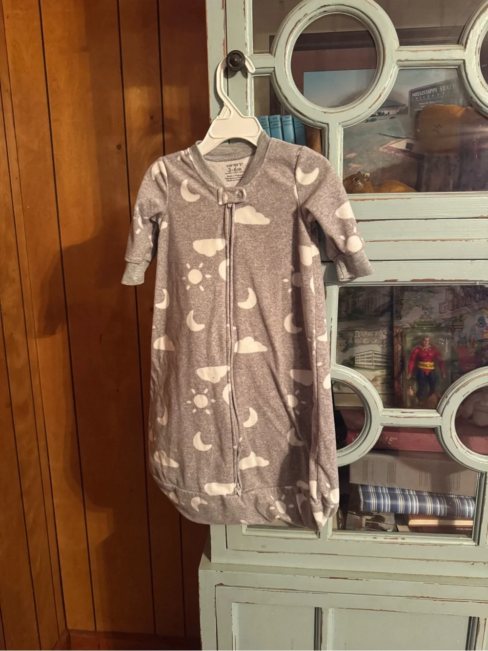 Carter's Gray Moon Sun Cloud Sleep Sack Gown - Kids Pajamas  3 6 Months C2